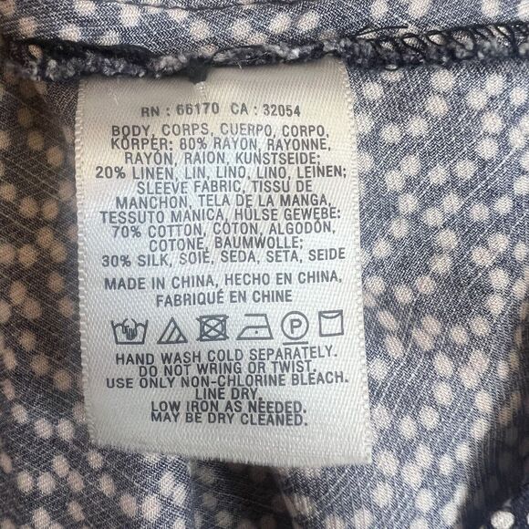 Maeve Anthropologie Navy White Nilaya Flare Pockets Balloon Sleeve Tunic Dress S - Picture 14 of 16